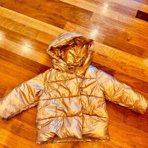 Zara Girls Pink metallic Puffer jacket size 5
